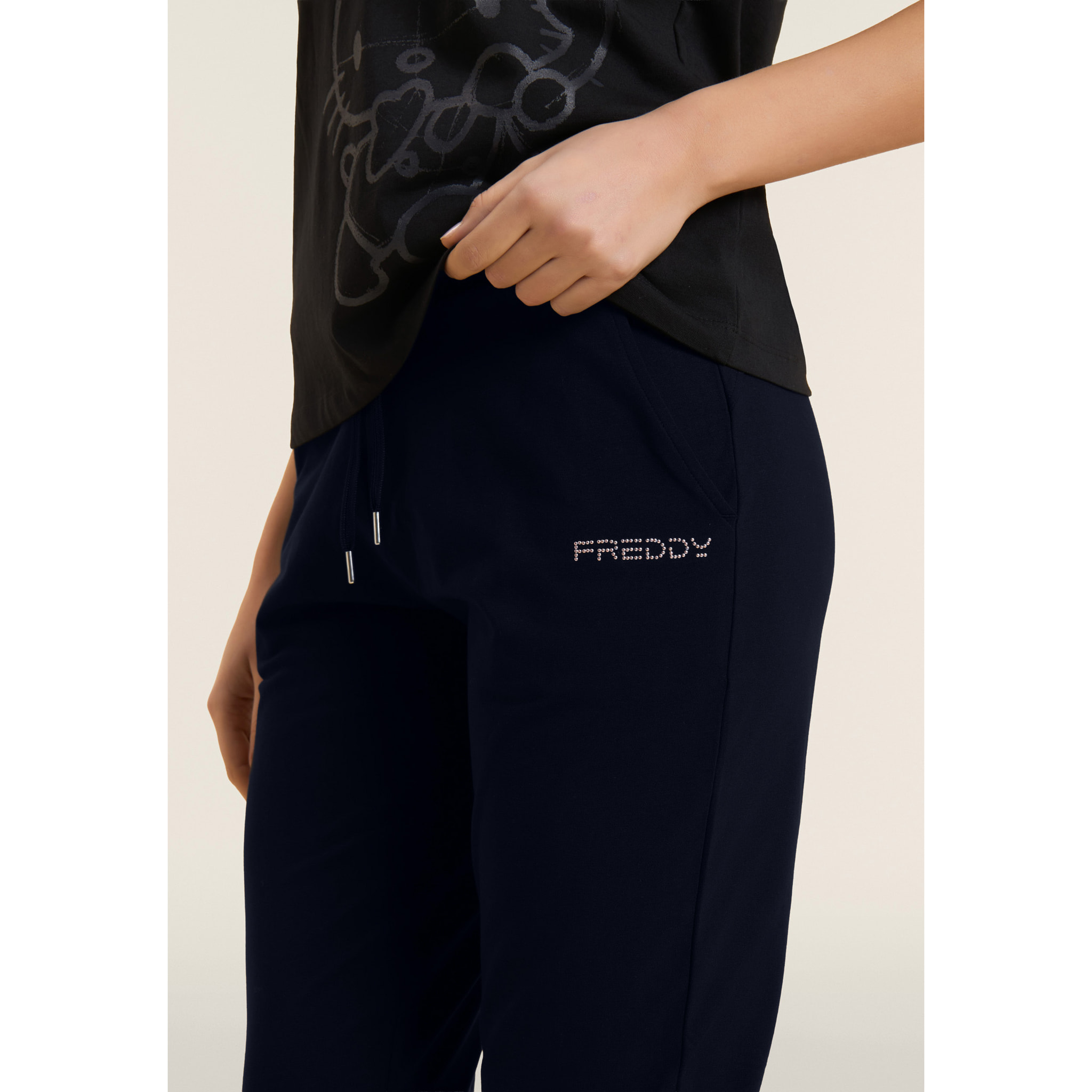 Pantaloni Sportivi con Polsini e Vita in Costina