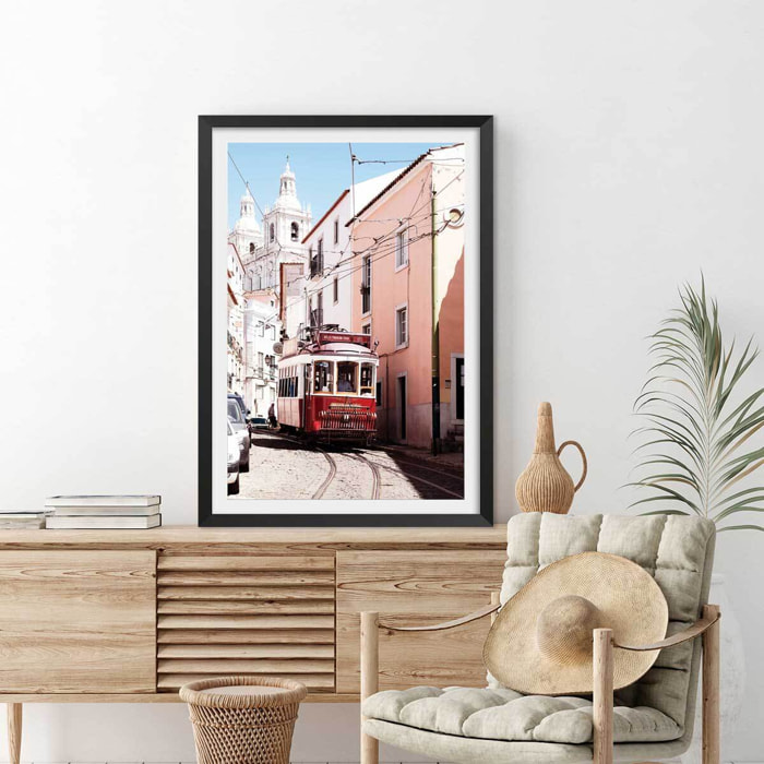 Affiche welcometoportugal Affiche + cadre en bois - Noir