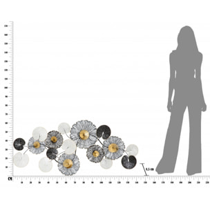 Decorazione da parete, Ferro, Con fantasia floreale, Misure: 143 x 8,5 x 64 cm