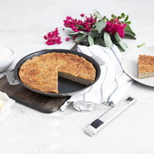 Poêle antiadhésive en inox brossé amovible