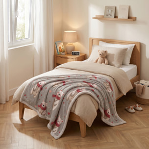 Plaid fantasia orsetti in poliestere - Beige