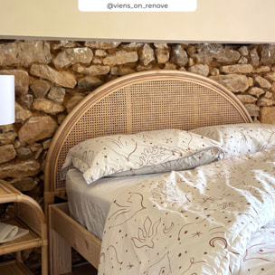 Tête de lit 140 cm en rotin et cannage - Madya