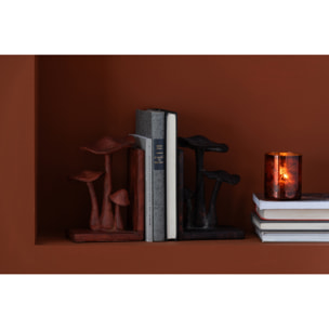 J-Line serre-livre Champignon - polyrésine - rouille/noir - set de 2