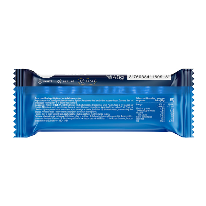 Nutri&Co Barres Protéines Whey Isolat Native - 12 barres Goût Chocolat & Amandes