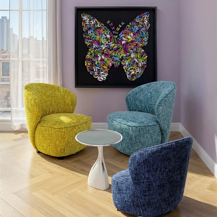 Fauteuil pivotant Ellie bleu clair Kare Design