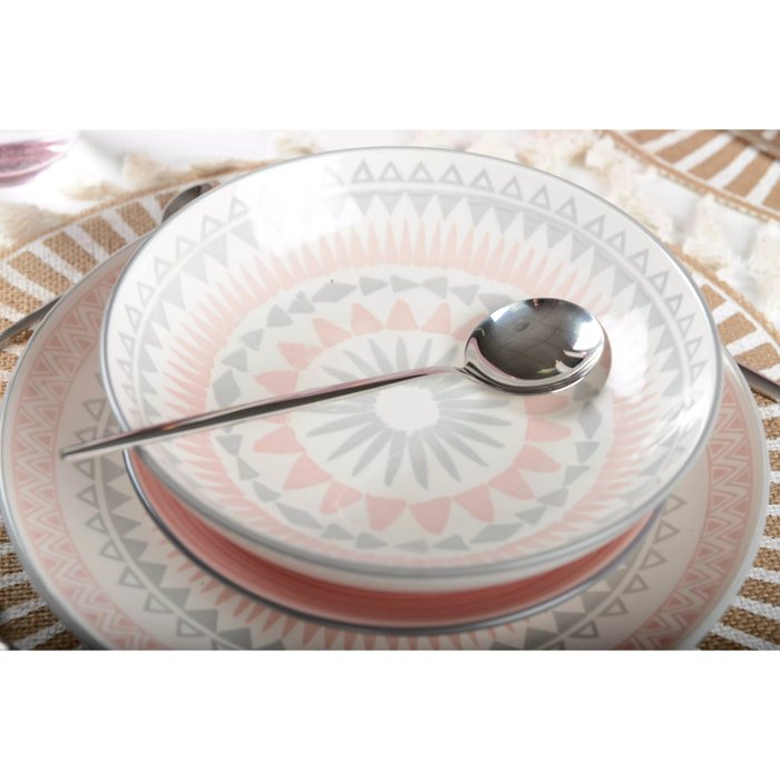 Lot de 6 ASSIETTE CREUSE ROSE - COACHELLA