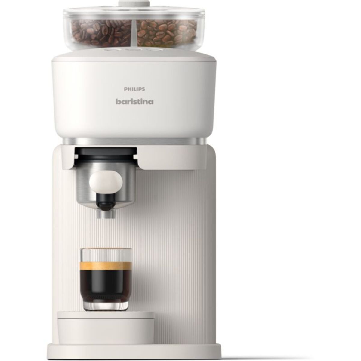 Machine à expresso PHILIPS Baristina BAR320/00 cafetière à grain bac double compartiment Blanche