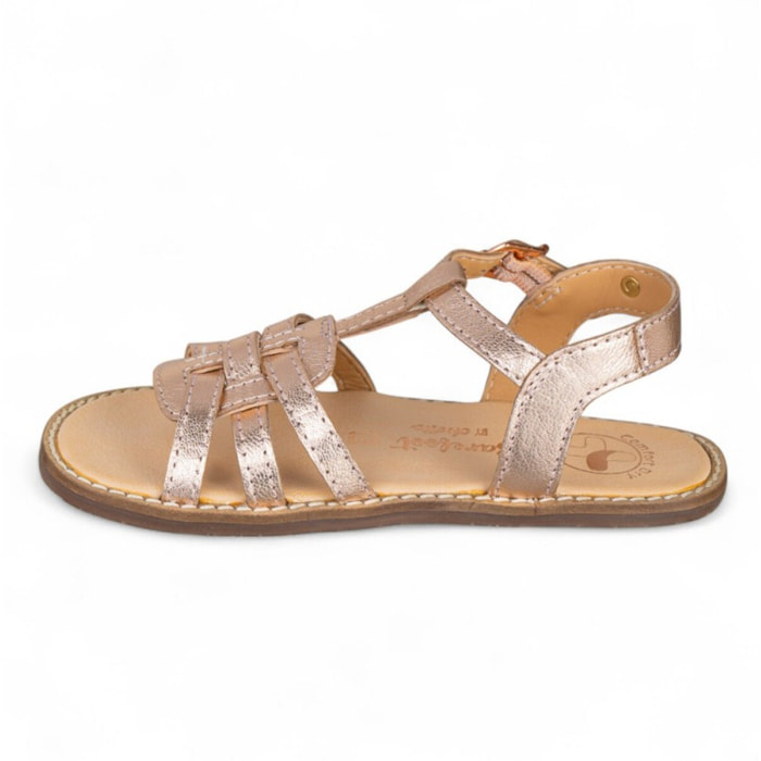 SANDALIA BAREFOOT PIEL CHETTO ORO ROSADO