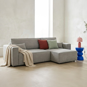 Canapé d'angle convertible 4 places en tissu chenille - LIVIA