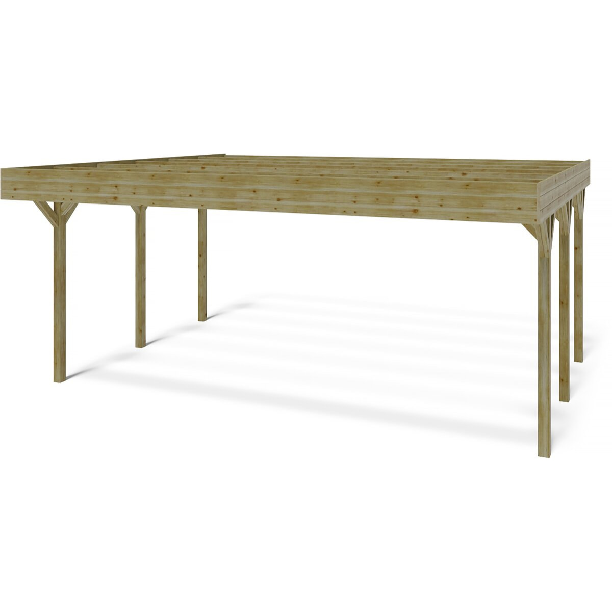 Carport double voiture " Solar Double  " - 30 m² - 6.06 x 5.02 x  2.72 m