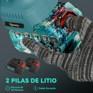 Mini Motosierra Bateria 6000mAh 8 Pulgadas Motosierra Eléctrica con 580W Motor sin Escobillas 2 Baterías Palo Telescópico y Doble Bloqueo para Podar Árboles de Jardinería y Madera