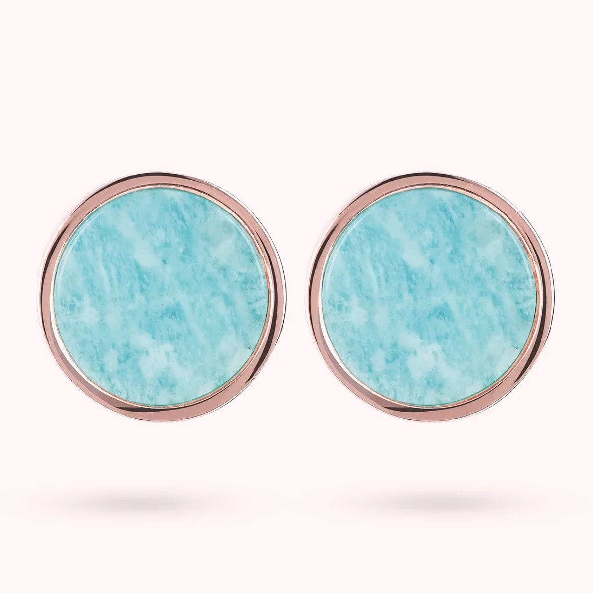 Orecchini a Bottone con Disco Piccolo in Pietra Naturale di Lapislazzuli Blu