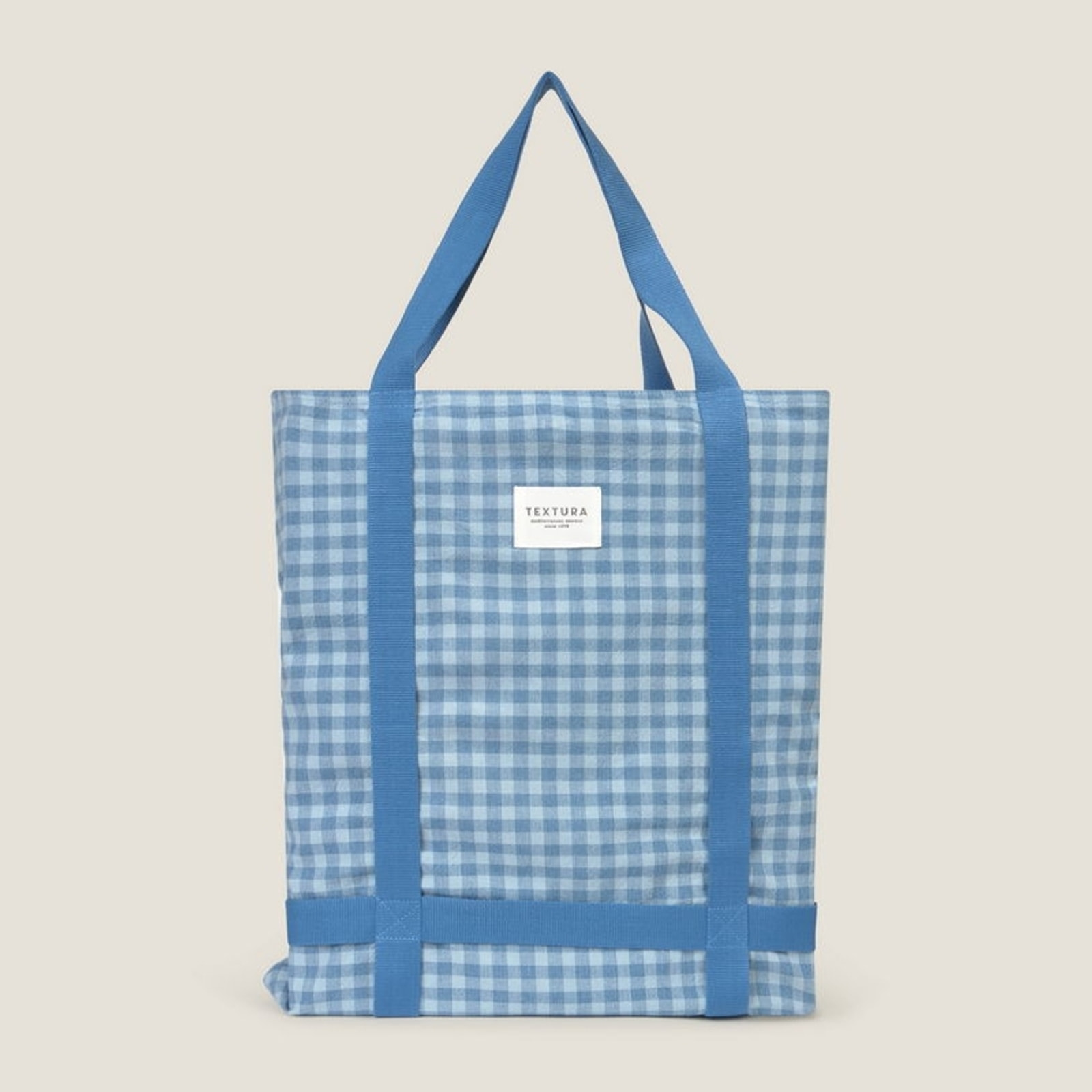 Bolso de playa algodón con cintas Somsu color azul 100% Algodón