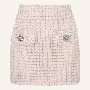 PHILIPP PLEIN Tweed Mini Skirt Crystals