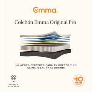 Pack Emma Colchón Híbrido Pro + protector de colchón + 2x Almohada Original Adapt