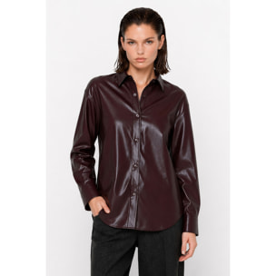 Kocca - Camicia da donna in ecopelle lucida a maniche lunghe Donna