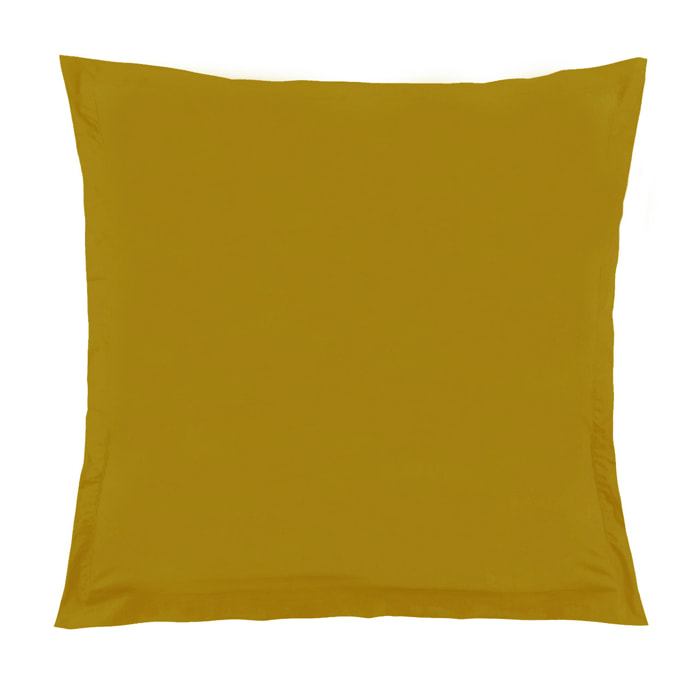 Taie d'Oreiller Unie en 100 % Coton - Jaune moutarde