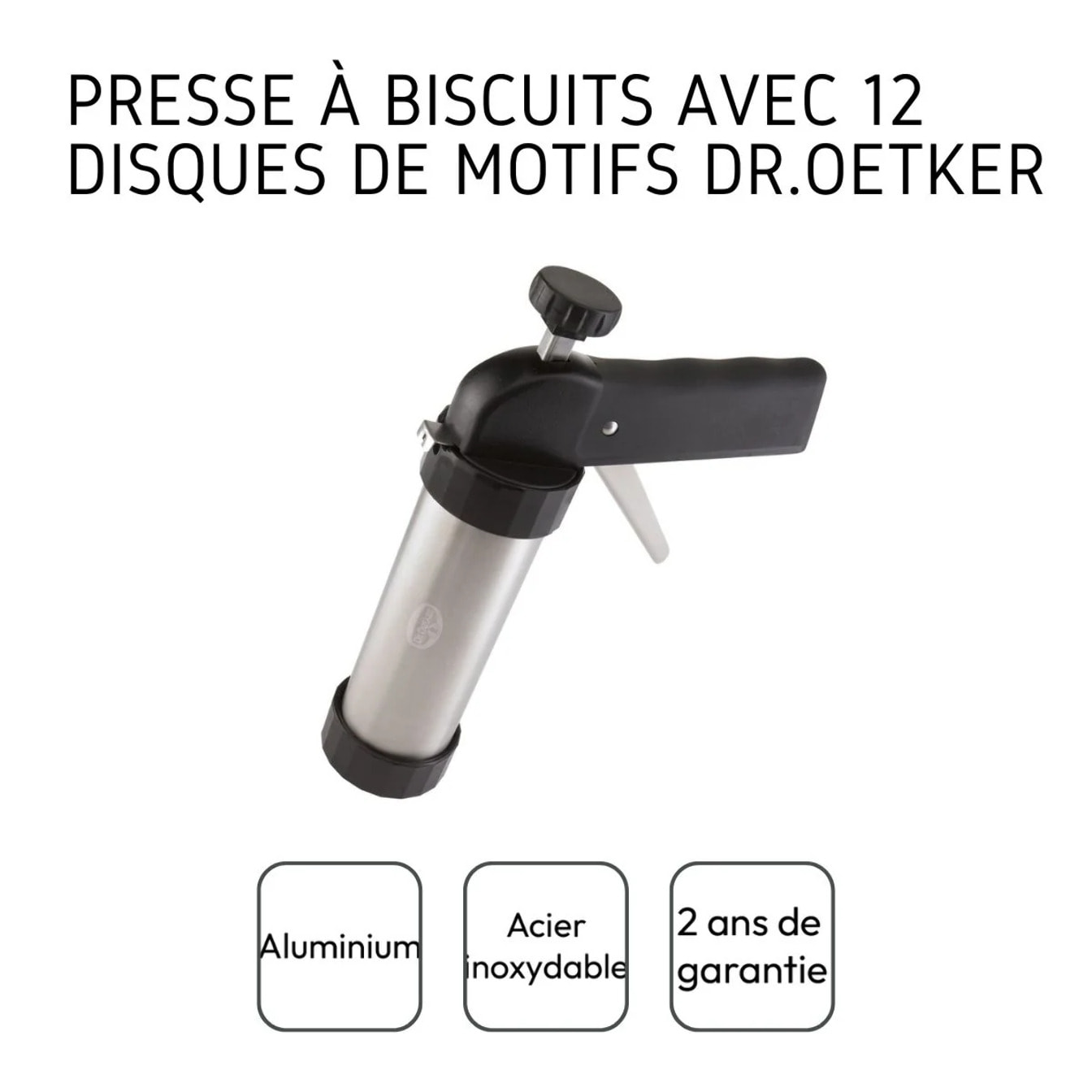 Presse-biscuit et 12 disques de motifs Dr.Oetker Baker Edition