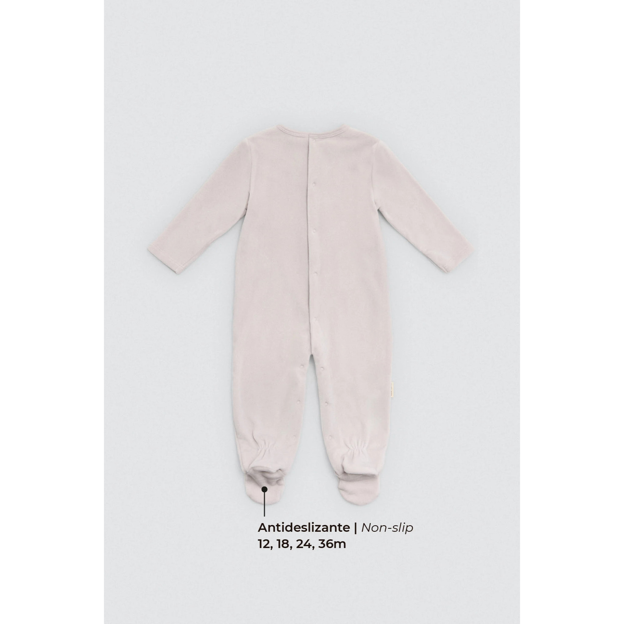 Tutina per neonato a maniche lunghe grigia Rainy Day