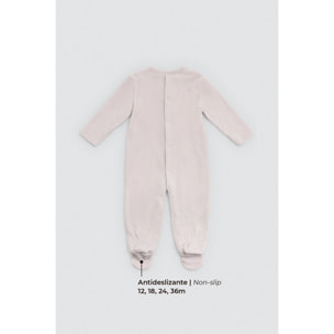 Tutina per neonato a maniche lunghe grigia Rainy Day