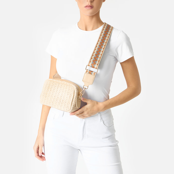 Borsa a tracolla donna beige