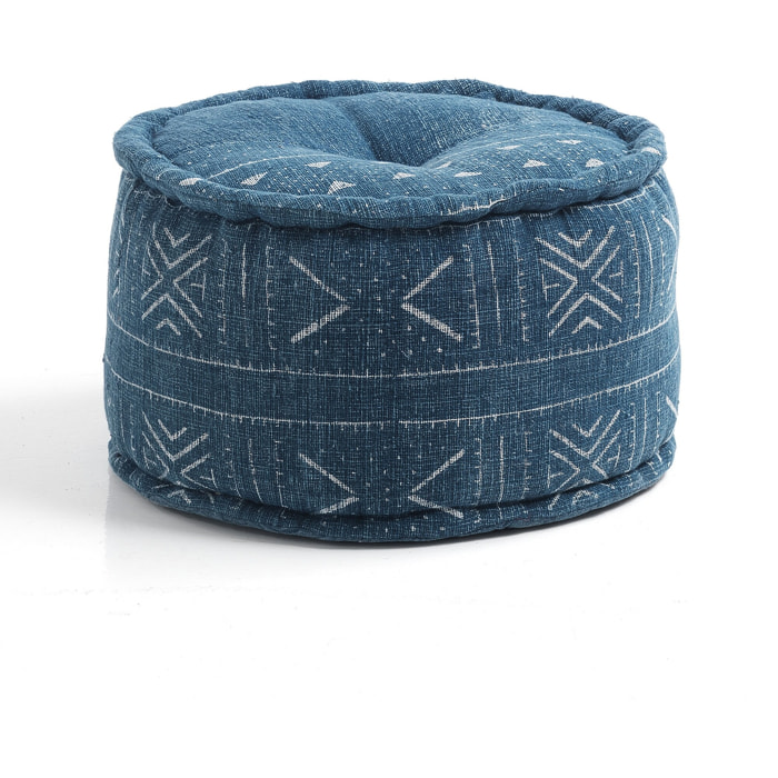 ORESTELUCHETTA Pouf rotondo YANTRA BLUE