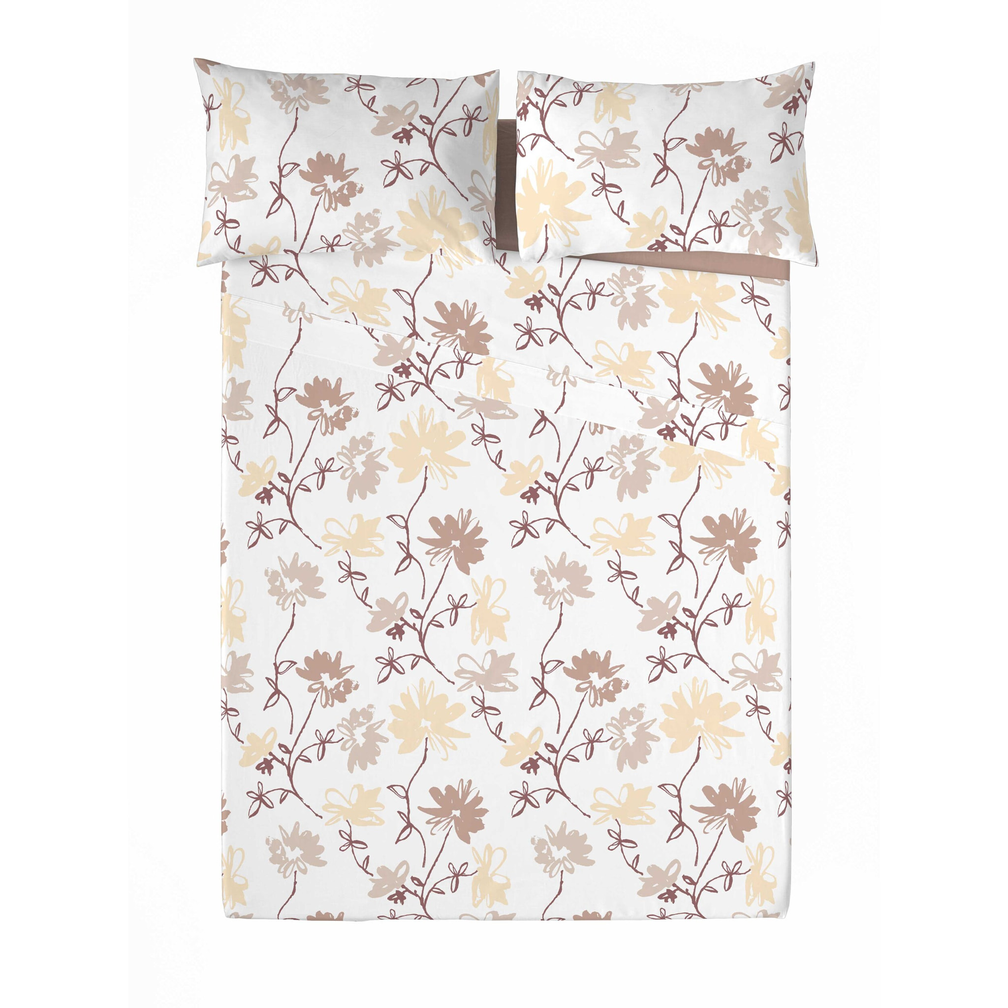 Naturals - Juego de Sábanas - Incluye 1 o 2 Fundas de Almohada + 1 Sábana Bajera - Franela - 100% Algodón - Garden