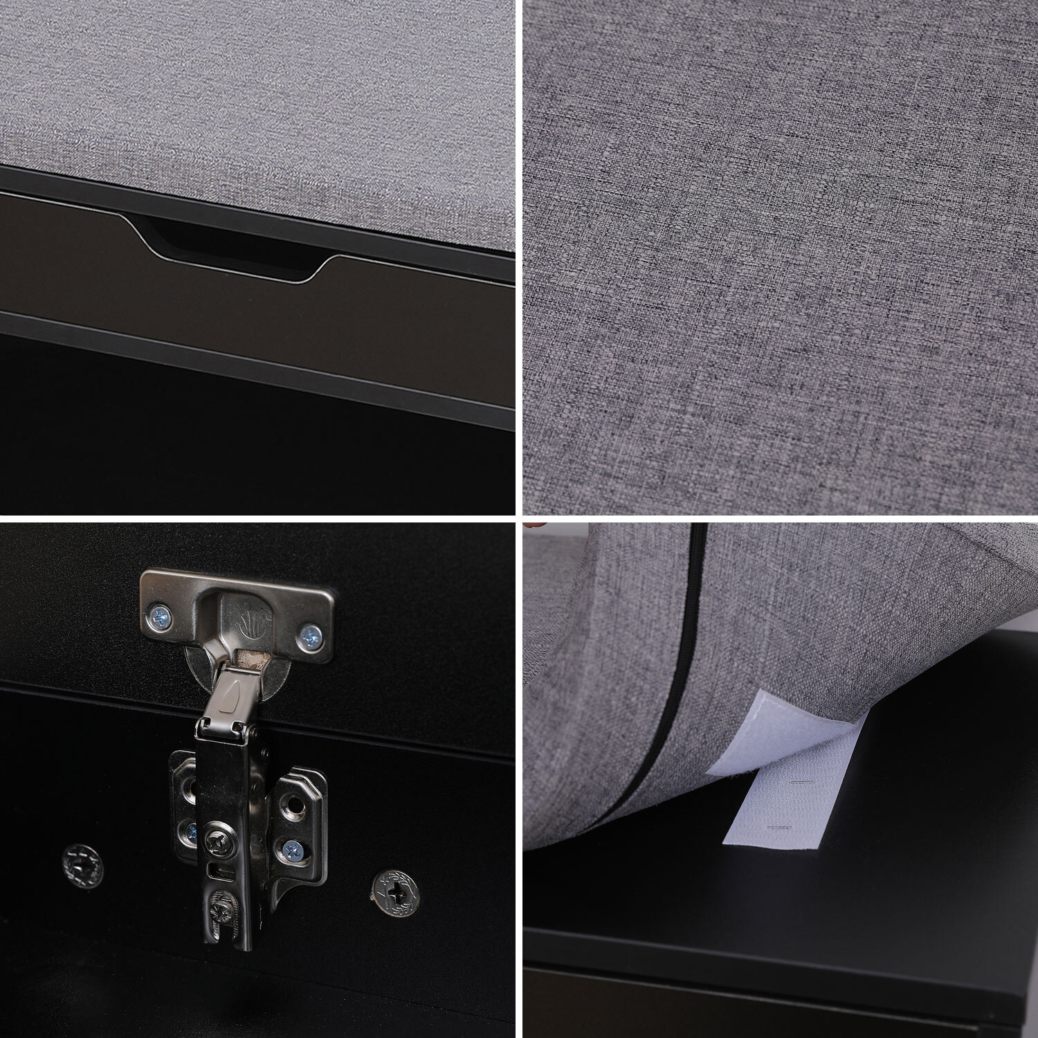 Meuble à chaussures deux casiers avec coffre noir ALAN