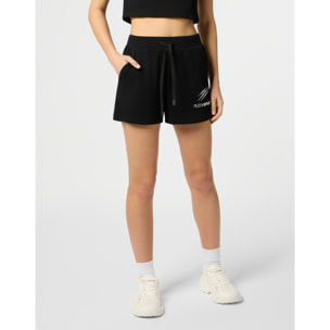 PLEIN SPORT Ribbed Loose Fit Shorts Scratch