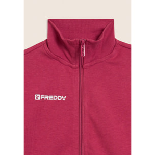 Tuta sportiva bambina in cotone con zip