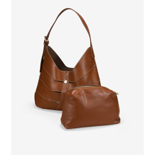 Bolso de hombro cuero con bolsa interior