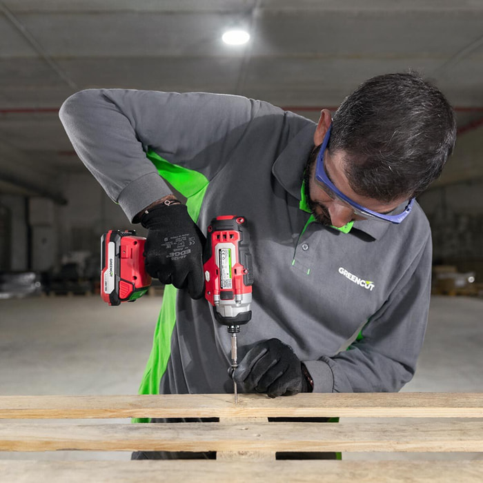 Atornillador de impacto de batería de 20V, velocidad 3500rpm, 130N.m - Greencut ATD200L