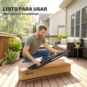 Soporte para Hamaca Plegable, Largo 290 cm, Soporte para Hamaca Portátil de Acero, Longitud Ajustable, con Bolsa de Transporte, Carga 120 kg, Negro