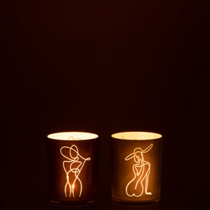 J-Line photophore Femme - verre - mix - medium - 2 pcs