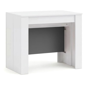 Mesa consola extensible en blanco artik y gris grafito 50-235x90 cm Denis Blanco Artik (Blanco Mate) - Gris Grafito