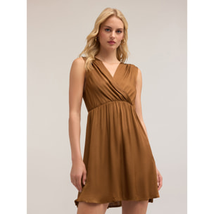 Motivi - Vestido corto de satén - Marrón