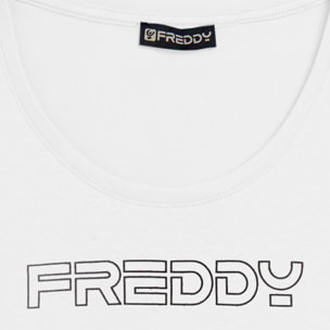 T-shirt Manica Corta con Logo FREDDY in Outline Glitter