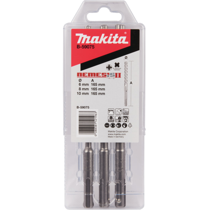 Juego de 3 brocas MAKITA SDS-Plus Nemesis II - B-59075