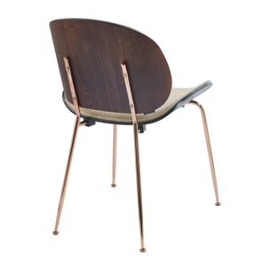 Set da 4 sedie khaki con struttura color oro rosa - Elizabeth