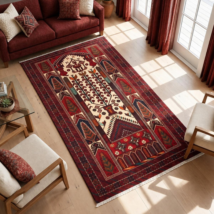 Tapis d'orient oriental, noué main en laine, ABEKOSO