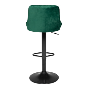 Tabouret de bar en velours vert ROBIN