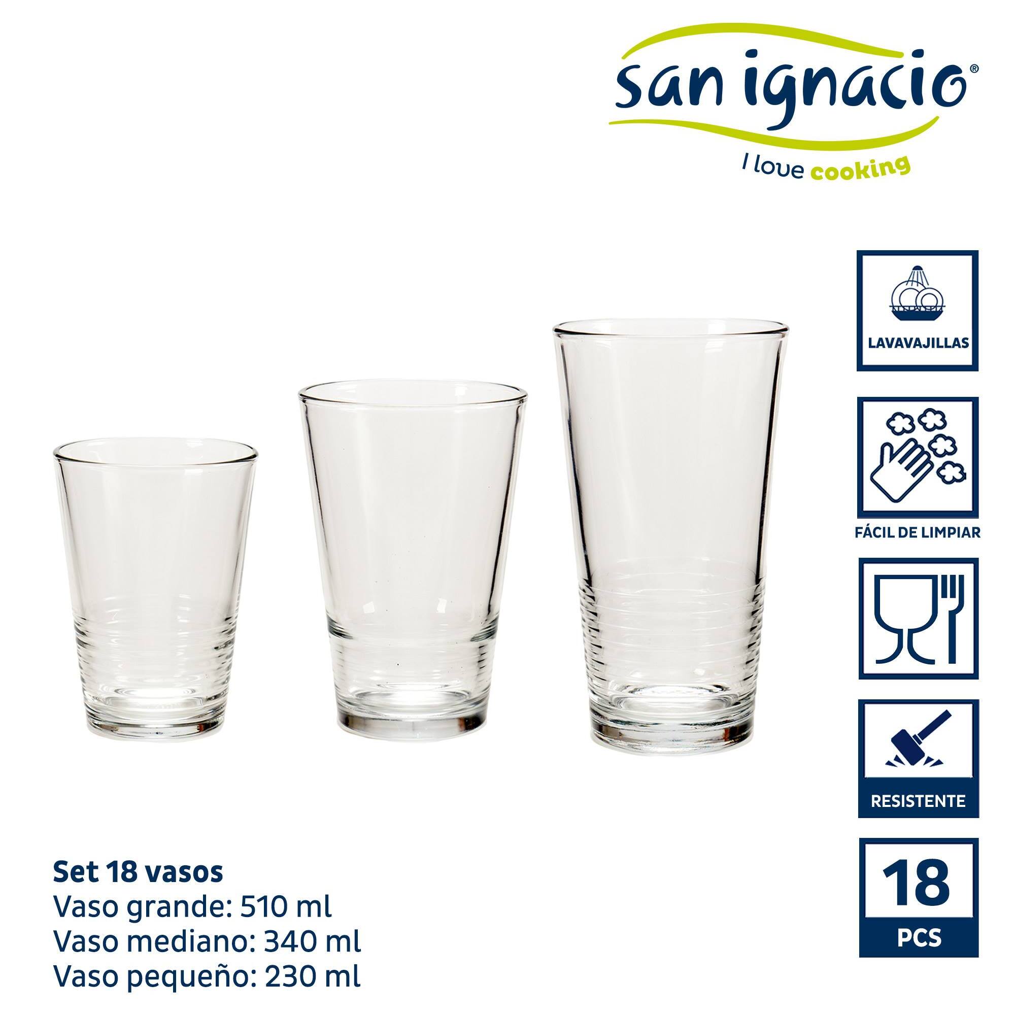 Set 18 vasos lineas colección vivalto