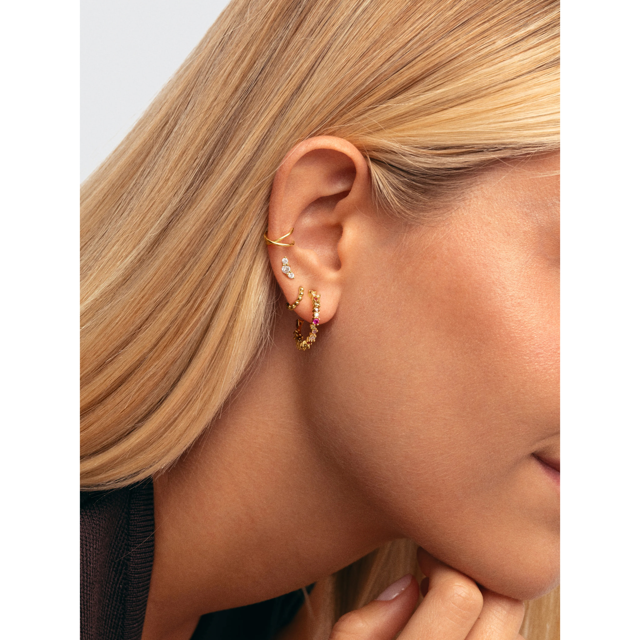 Pendientes Aro Estellar Colors Baño Oro