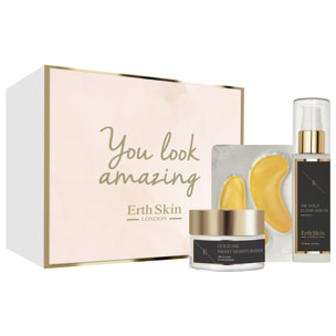 Set de caja de regalo: set de cuidado de la piel antiarrugas de oro de 24 quilates (kit universal)