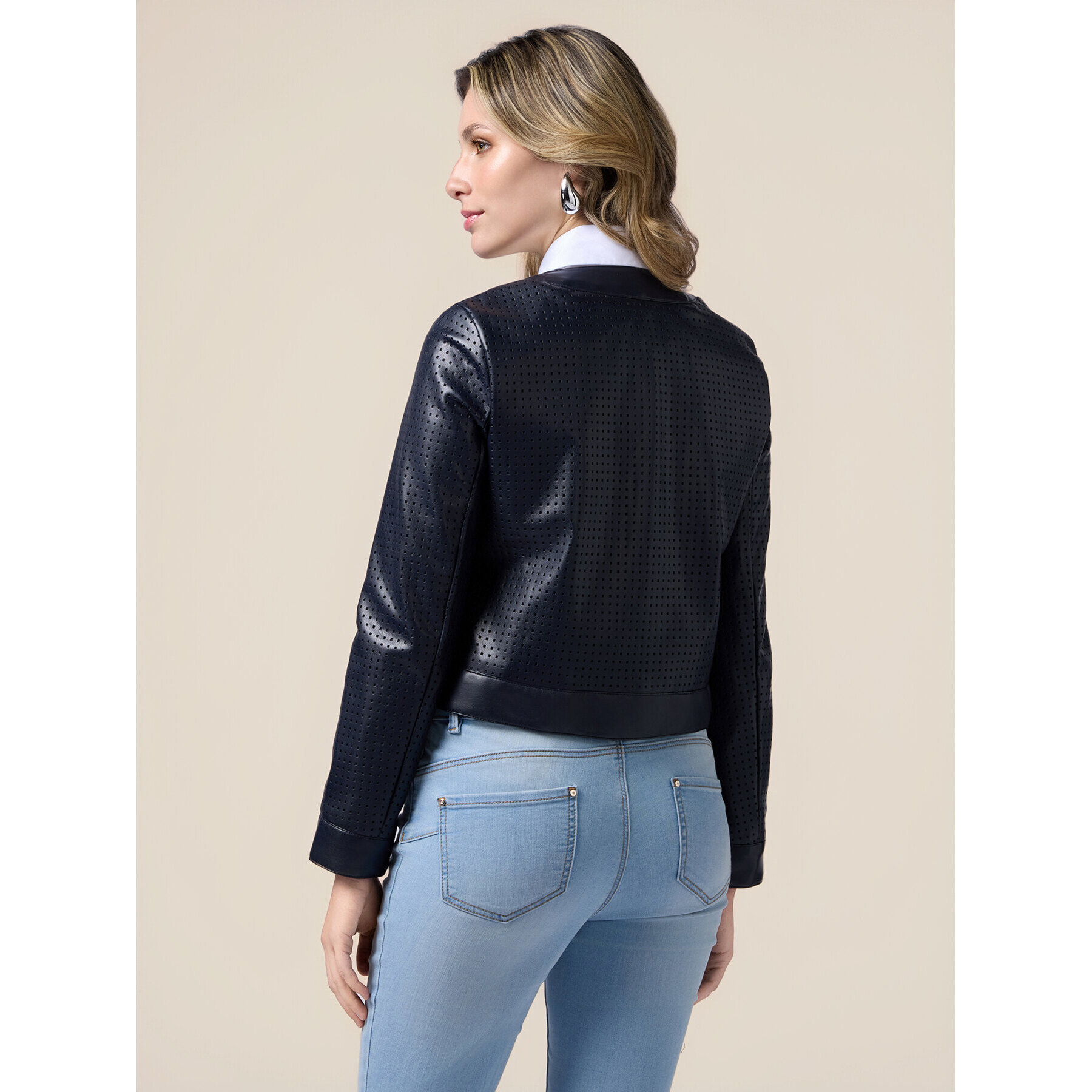 Oltre - Chaqueta corta calada - Azul