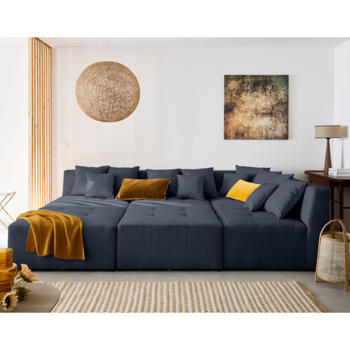 Amalfi - pouf modulable - en tissu - Bleu