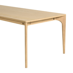 MAXENCE - Table à manger ext. 250/350x100cm naturelle pieds chêne MAXENCE