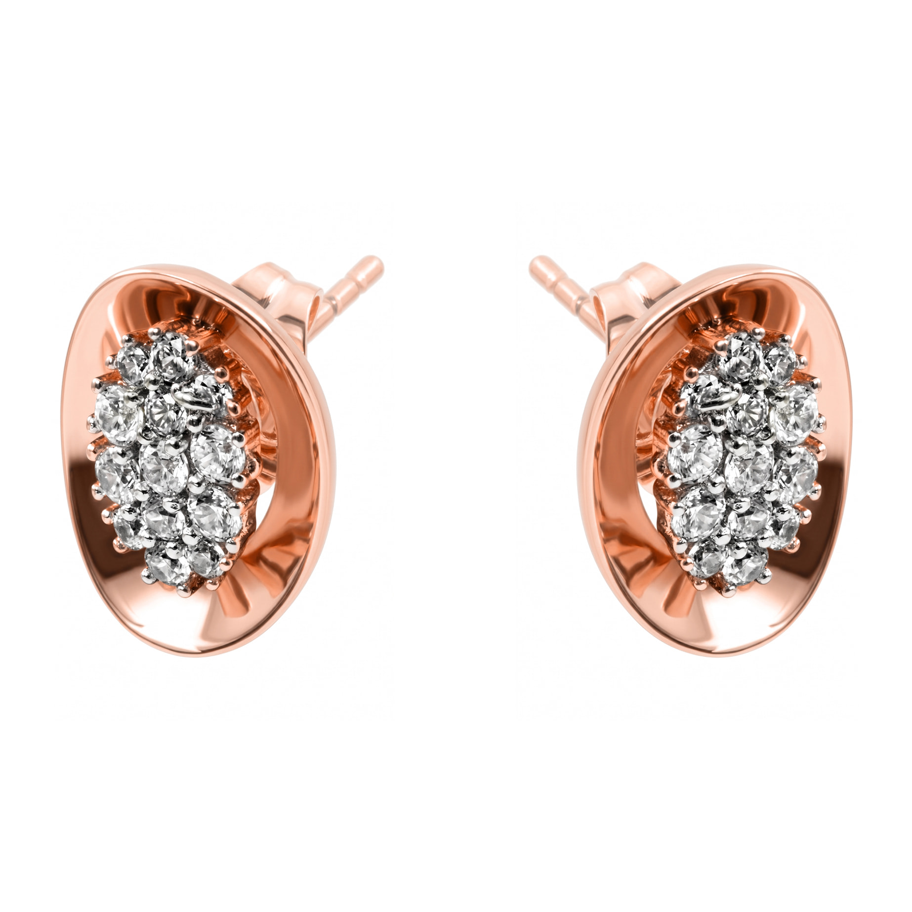 Pendientes Cafor acabado oro rosa 18k