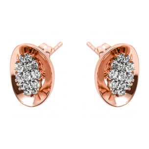 Pendientes Cafor acabado oro rosa 18k