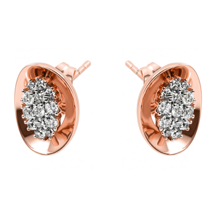 Pendientes Cafor acabado oro rosa 18k